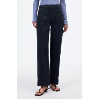 Madewell The Emmett Patch Pocket Wide Leg Pants in Dark Navy at Nordstrom Rack, Size 33