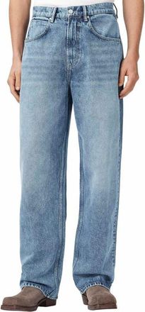 AllSaints Rivet Slouch Straight Leg Jeans in Light Indigo at Nordstrom, Size 34 X 32