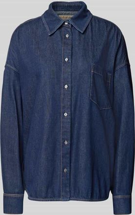 Max Mara Relaxed Fit Jeansbluse aus reiner Baumwolle Modell FOGGIA in Dunkelblau, Gr&ouml;&szlig;e 34