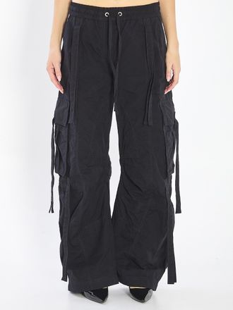 Dolce & Gabbana Womens Cargo Pants In Coated Faille - Black Cotton - Size EU 40 (Womens)