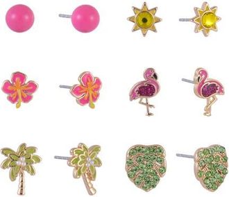 Hallmark 6 Pack Island Theme Stud Earring Set in Multicolored at Nordstrom
