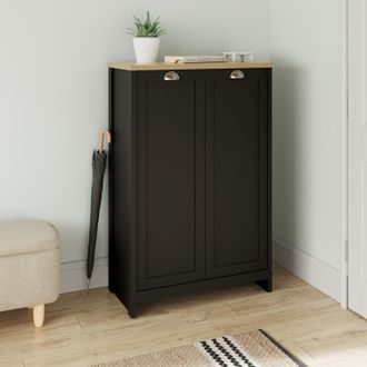 GFW Lancaster 2 Door Shoe Cabinet in Black