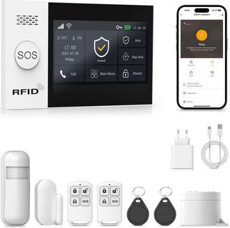 OEM Alarma Inal&aacute;mbrica Para El Hogar 4g Gsm/wifi, Kits De Seguridad Para El Hogar, Alarma De 8 Piezas Para Puertas Y Ventanas Con Aplicaci&oacute;n, Sirena De 12