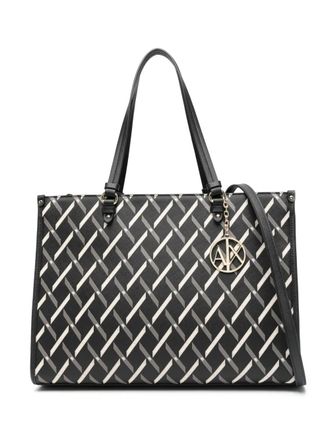 A|X Armani Exchange logo-charm tote bag - Black