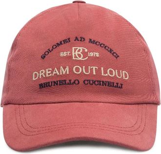 Brunello Cucinelli embroidery-logo baseball cap - Red