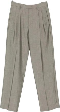 Victoria Beckham Broeken, Dames, Grijs, XS, Leer, Pantalon