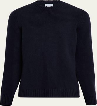 Anderson & Sheppard Mens Plain Knit Cashmere Crewneck Sweater
