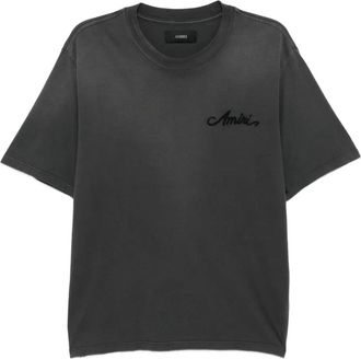 Amiri T-shirt in cotone con decorazione bandana - BLACK