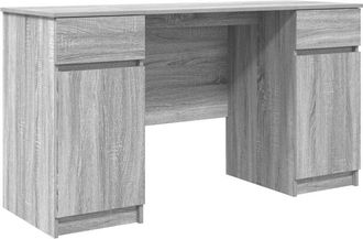 vidaXL Vidaxl - Desk with Drawer Grey sonoma 140 x 49 x 76 cm Engineered wood