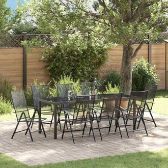 vidaXL Conjunto De Comedor De Jard&iacute;n 9 Pcs Antracita Vidaxl