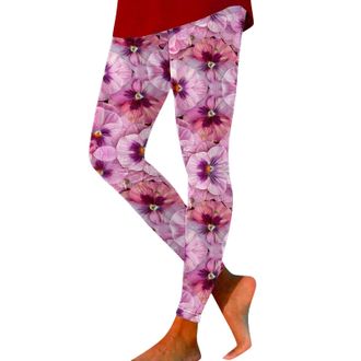 Generic Stretchy Leggings for Women Hiking YOG Trousers Breast Cancer Awareness Ribbon Print Leggings Leggings Women Plus Size (Pink, XL)