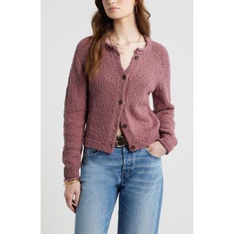 Treasure & Bond Fitted Textured Cotton Cardigan in Brown Rose at Nordstrom, Size Xx-Small