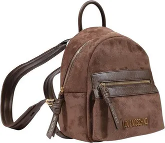 Love Moschino Suede-Effect Polyester Backpack - Brown