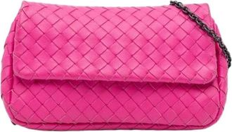 Bottega Veneta Pre-owned Clutches, female, Pink, Size: ONE SIZE Pre-owned Woven Crossbody Bag