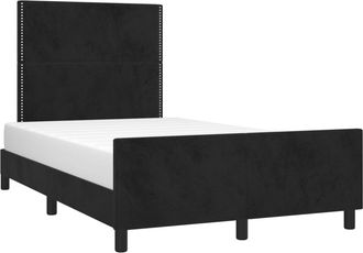 vidaXL Estructura De Cama Sin Colch&oacute;n Terciopelo Negro 120x200 Cm Vidaxl