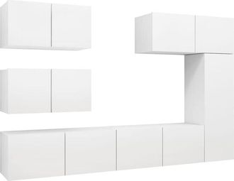 vidaXL 6 Piece TV Cabinet Set White Engineered Wood vidaXL