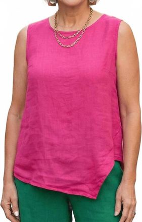 Puro Lino The Asymmetrical Linen Top In Fuschia Pink