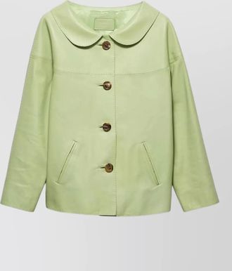 Prada nappa jacket long sleeves notched collar