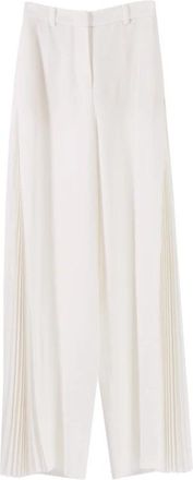 Karl Lagerfeld Studio Geplooide Broek - Dames - Wijde Broeken - Wit - S - Polyester - Broeken
