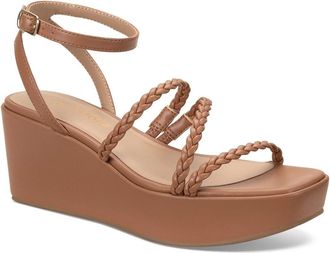 Sun + Stone Womens Sun + Stone Alyssaa Sandals Tan Faux Leather Braided Strap HAWK2030