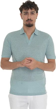 Gran Sasso Lichte Linnen Polo Shirt met Slub Textuur - Heren - Polos - Blauw - 3XL - Linnen - Tops
