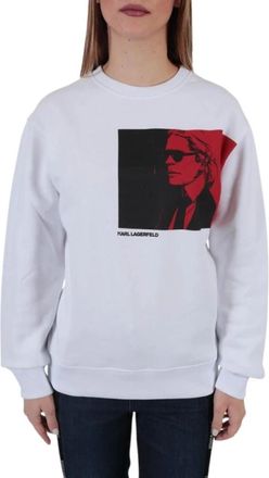 Karl Lagerfeld Legend Sweatshirt - Dames - Sweatshirts - Wit - M - Katoen - Hoodies & sweatvesten