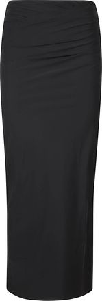 Amazu&igrave;n Black Viky Ruching Midi Skirt