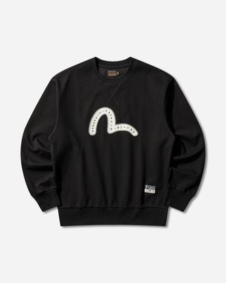 Evisu Men s Seagull Rivet Sweatshirt Black