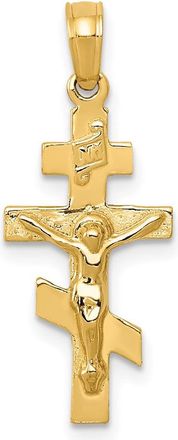 Diamond2Deal 14k Yellow Gold Eastern Orthodox Crucifix Charm Pendant