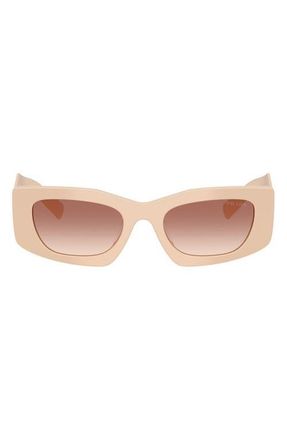 Prada 51mm Rectangular Sunglasses in Powder /Brown Bordeaux at Nordstrom