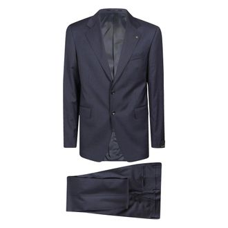 Tagliatore Single Breasted Suits, male, Blue, Size: S Single-breasted Suit