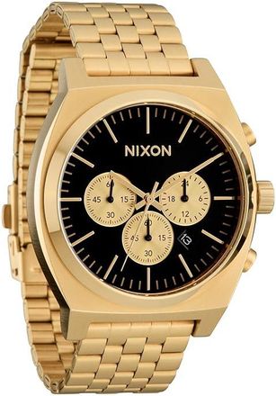 Nixon Time Teller Chrono Mens Watches Gold/Black/Gold, Stainless Steel