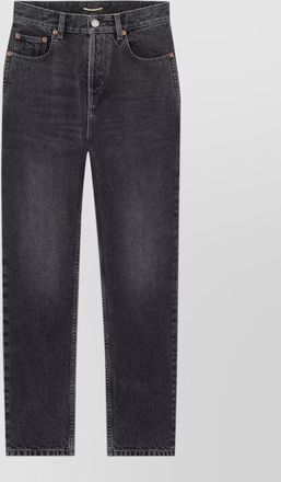 Saint Laurent high rise cropped slim denim trousers