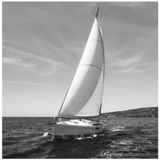 OEM Cuadro En Blanco Y Negro Sobre Cristal - Velero 80x80cm
