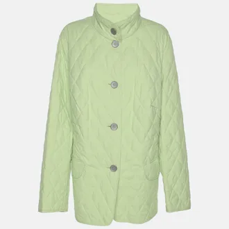 Basler Green Quilted Polyester Button Jacket