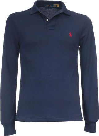 Polo Ralph Lauren Polo Shirts, male, Blue, Size: XL Cotton Polo Shirt with Logo