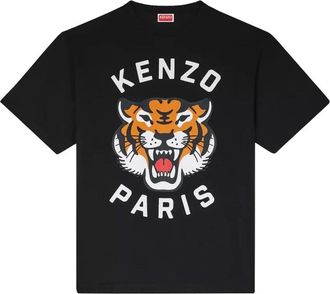 Kenzo Lucky Tiger T-shirt met print - Heren - T-shirts - Zwart - S - Katoen - Tops