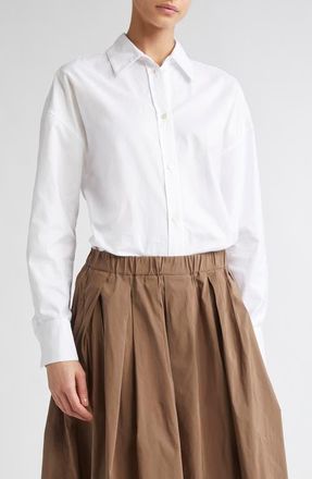 Max Mara Ateneo Button-Up Shirt in White at Nordstrom, Size 16