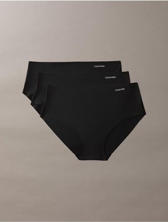 Calvin Klein Womens Invisibles 3-Pack Hipster - Black - XL