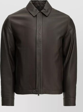 Tagliatore lamb leather single breasted coat