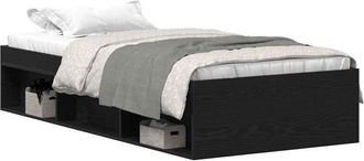 vidaXL Estructura de cama sin colchón roble negro 100x200 cm Vidaxl