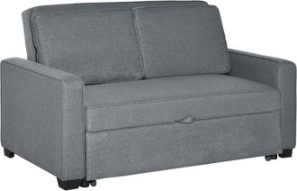 HOMCOM Modern 2 Seater Sofa Bed Click Clack Couch Sleeper Settee for Bedroom