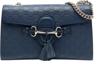 Gucci Pre-owned Shoulder Bags, female, Blue, Size: ONE SIZE Pre-owned The Emily