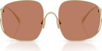 Miu Miu MU A57S 57mm Gradient Square Sunglasses in Pale Gold /Brown at Nordstrom