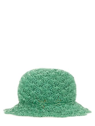 Red Valentino 2Q0HGA05_ZKR505 Raffia Viscose Bucket Hat - Green