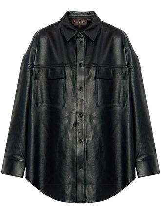 Michael Michael Kors lambskin shirt - women - Lamb Skin - S - Black