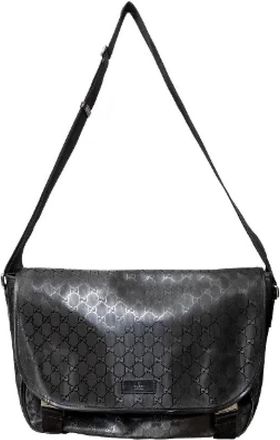 Gucci Pre-owned Leather gucci-bags - Heren - Vintage Schoudertas - Zwart - ONE Size - Vintage