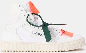 Off-white Womens Off White Off 3.0 Hi Top Lace-Up Sneakers in White/Orange - Size UK 2