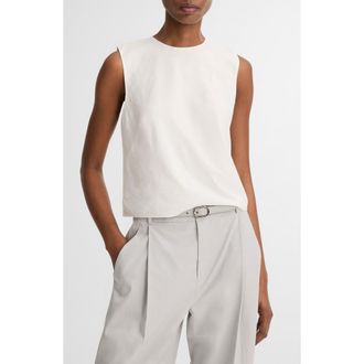 Vince Sleeveless Crop Cotton & Modal Top in Optic White at Nordstrom, Size Xx-Small