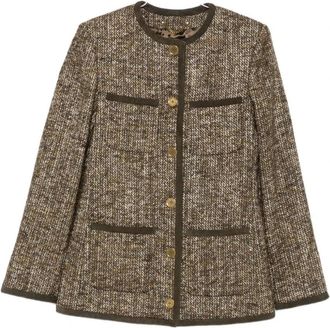 Golden Goose Tweed Jas - Dames - Blazers - Bruin - L - Tweed - Jassen